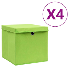 vidaXL Aufbewahrungsboxen mit Deckeln 4 Stk. 28x28x28 cm Grün