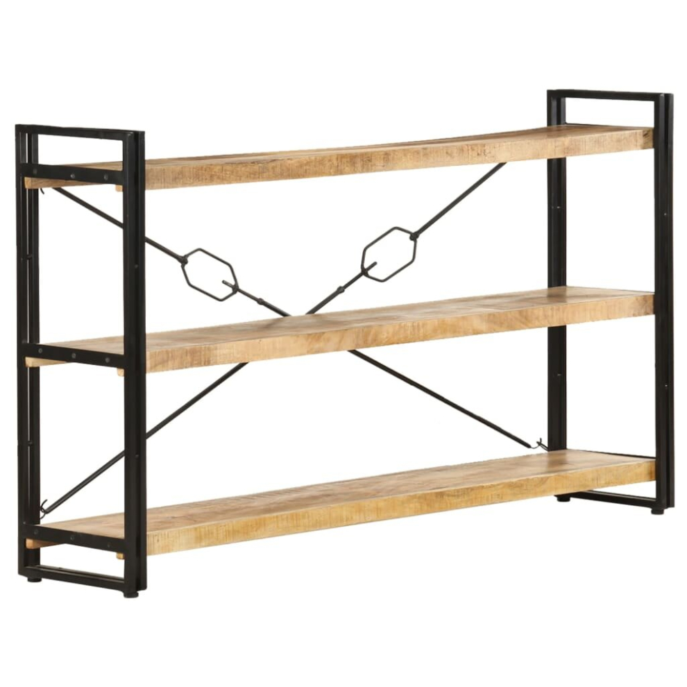 (solid Mango wood, 140 X 30 X 80 cm) vidaXL Bookcase Bookshelf Wooden Storage Rack Shelf Solid Wood Mango And Iron