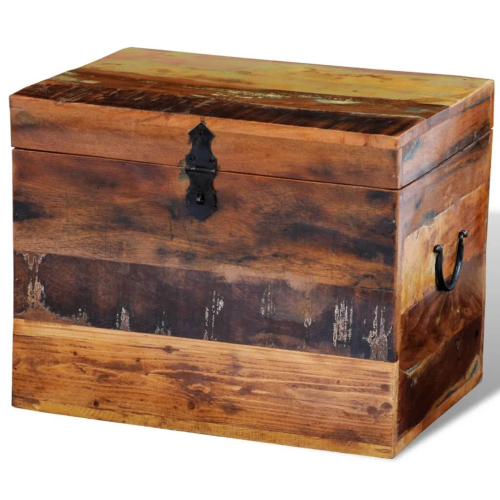 VidaXL vidaXL Storage Box Solid Reclaimed Wood Entryway Trunk Ottomans Chest Stool 1