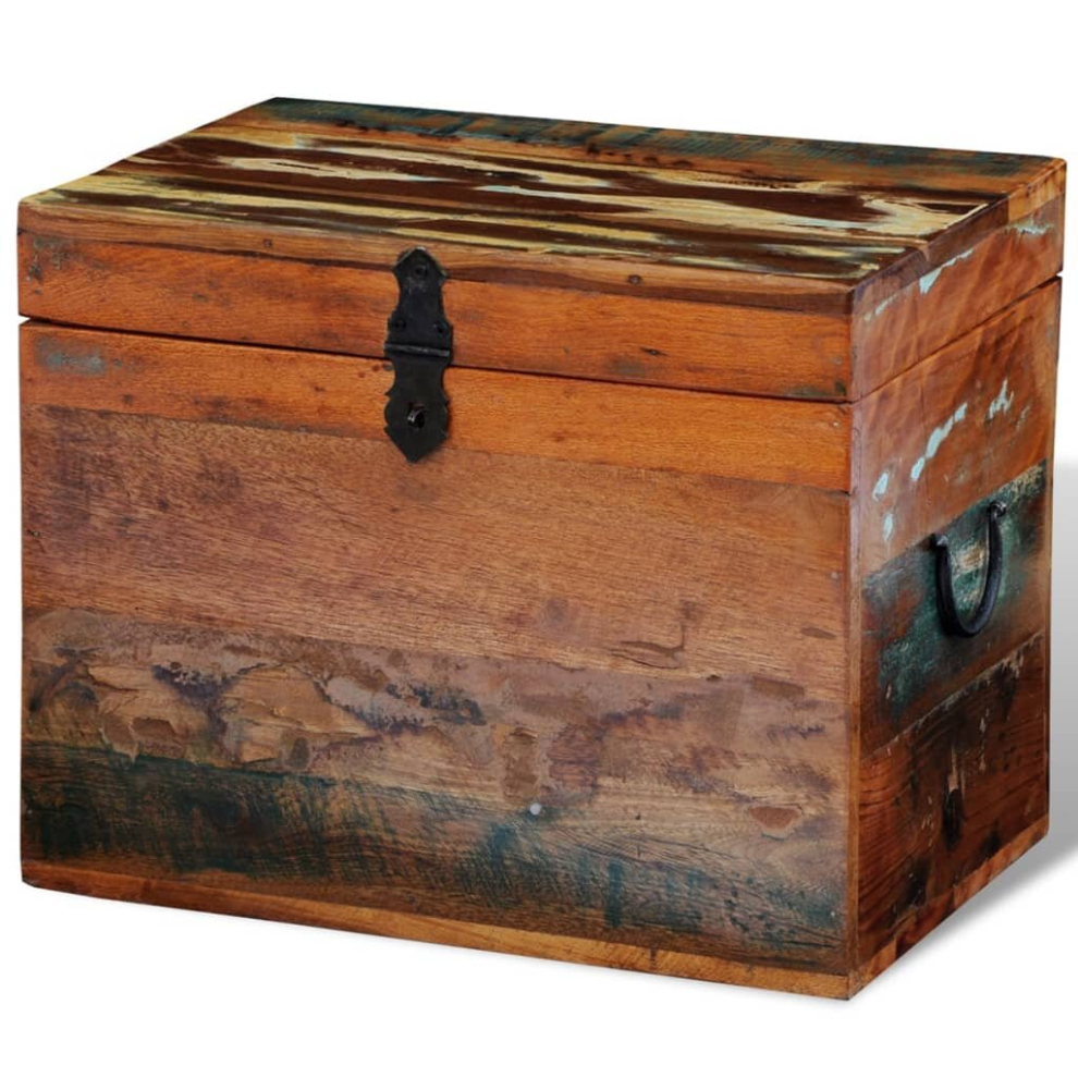 vidaXL Storage Box Solid Reclaimed Wood Entryway Trunk Ottomans Chest Stool