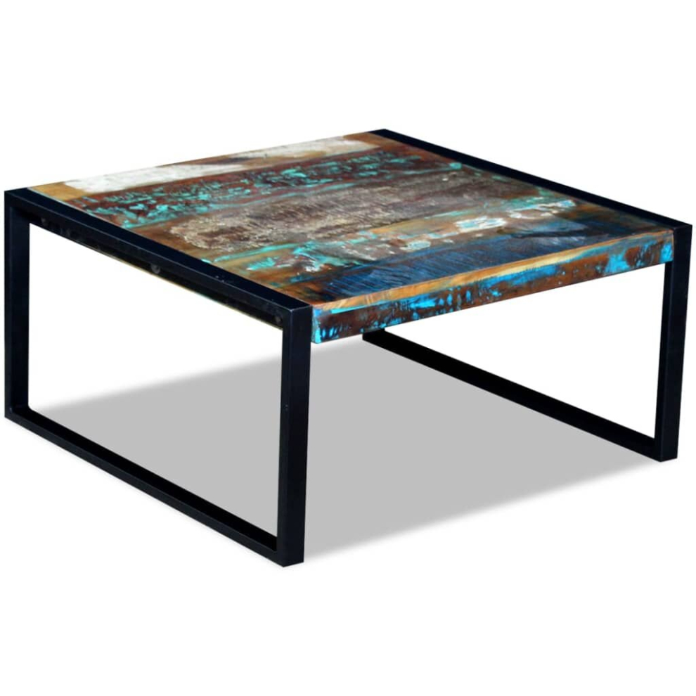 Coffee Table Desk Stand Solid Reclaimed Recycled Wood 80x80x40 cm Living Room