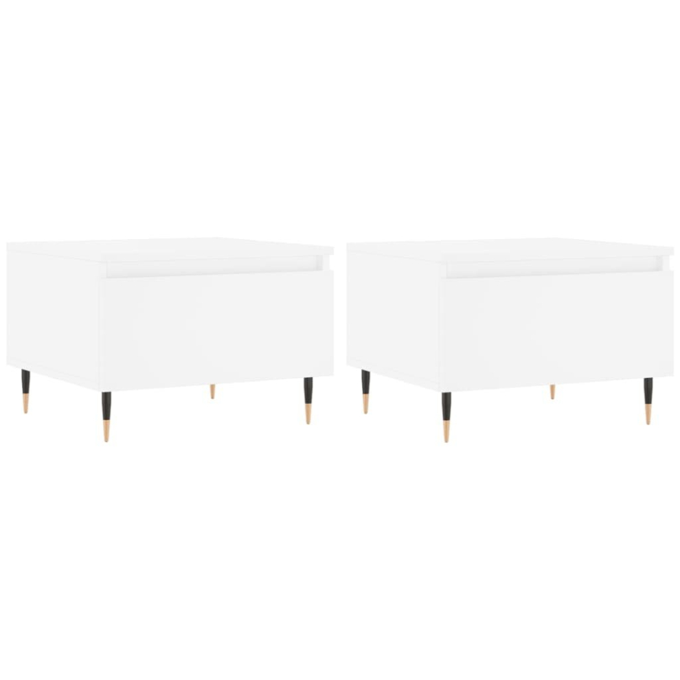 vidaXL - Coffee Tables - 2 Piece Set - White - 50x46x35 cm - Image 2