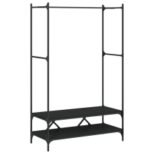 (black) vidaXL Clothes Rack with Shelves Hall Coat Rack Garment Racks Engineered Wood