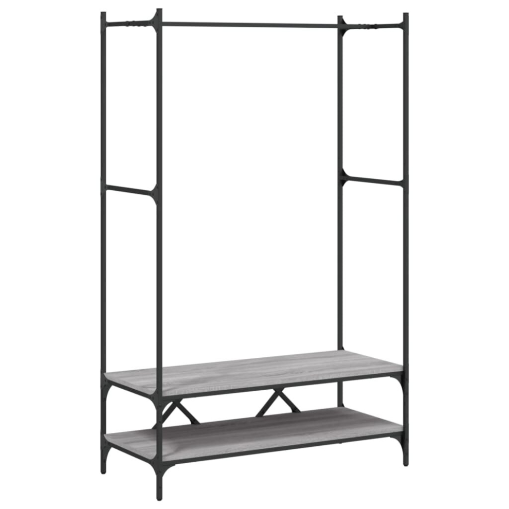 Vidaxl ( Sonoma) Clothes Rack With Shelves Hall Coat Rack Garment Racks Engineered Wood Grey