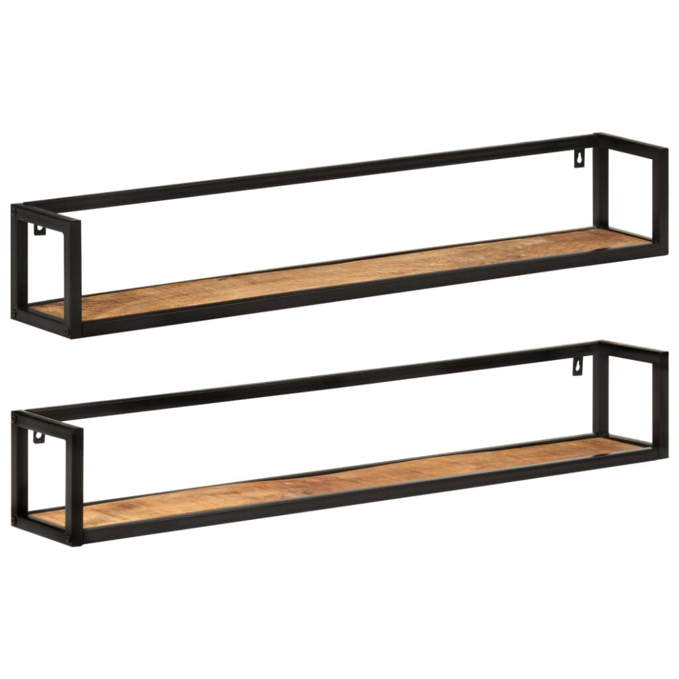 (110 cm) vidaXL 2x Wall Shelves Home Floating Display Rack Multi Sizes Multi Materials