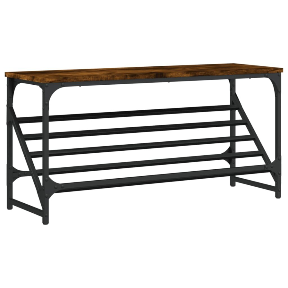Vidaxl (Smoked Oak, 90 X 30 X 45 Cm) Shoe Rack Shoe Cabinet Shoe Storage Unit Shelf Cupboard Engineered Wood