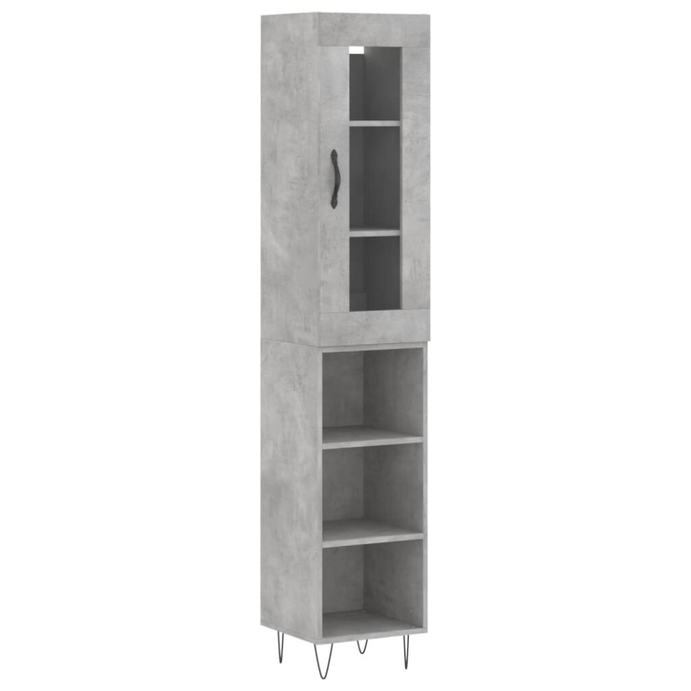 (concrete grey, 3 shelves) vidaXL Highboard Sideboard Storage Cabinet Home Side Cabinet Engineered Wood