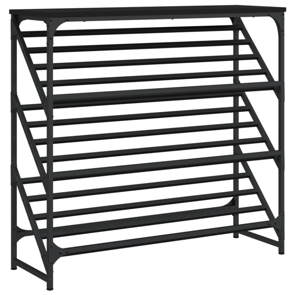 Vidaxl Shoe Rack Black 90X30x85 Cm Engineered Wood, Black - Image 3