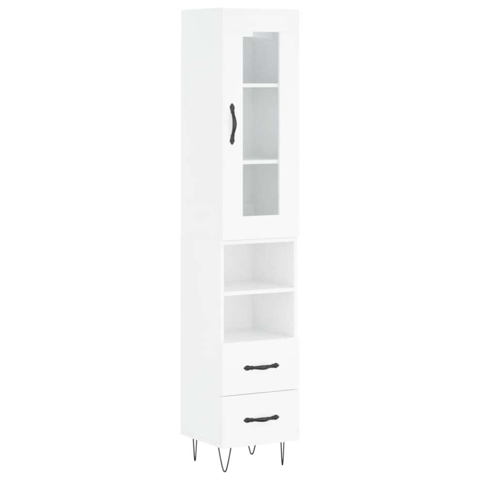 (high Gloss white, 2 Drawers 2 shelves) vidaXL Highboard Sideboard Storage Cabinet Home Side Cabinet Engineered Wood