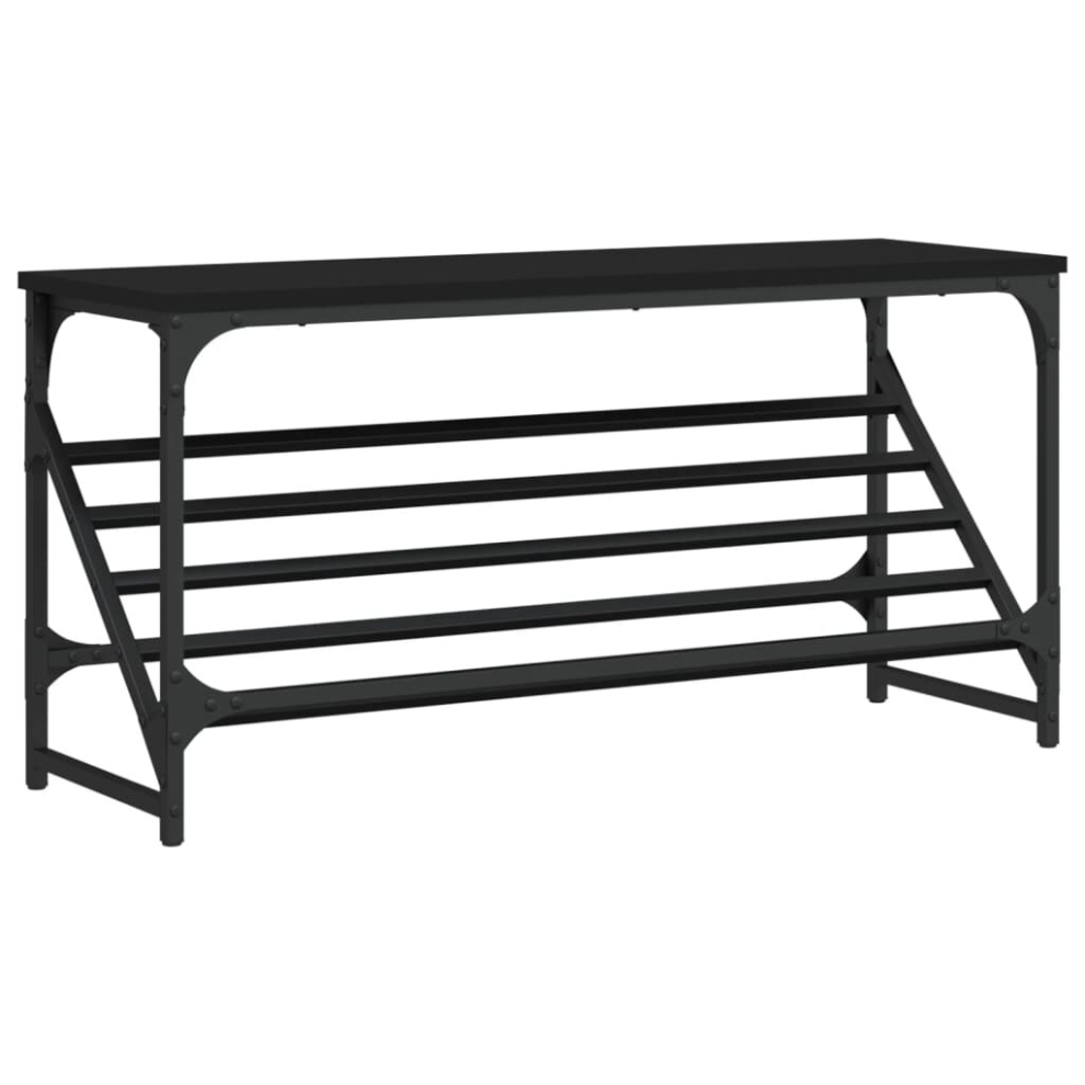 Vidaxl (Black, 90 X 30 X 45 Cm) Shoe Rack Shoe Cabinet Shoe Storage Unit Shelf Cupboard Engineered Wood