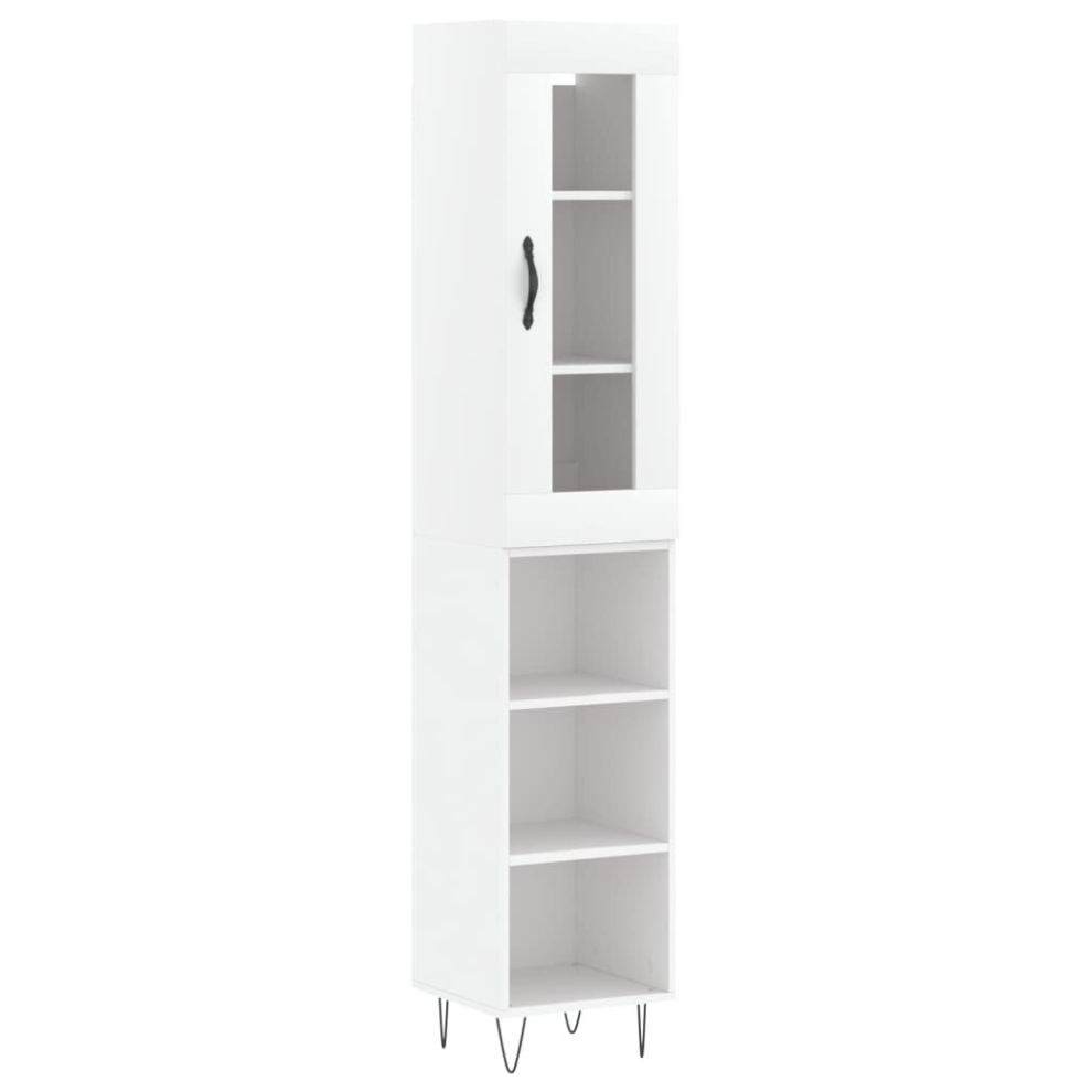 (white, 3 shelves) vidaXL Highboard Sideboard Storage Cabinet Home Side Cabinet Engineered Wood