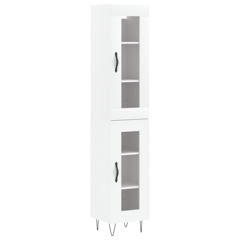 (white, 1 glass door) vidaXL Highboard Sideboard Storage Cabinet Home Side Cabinet Engineered Wood