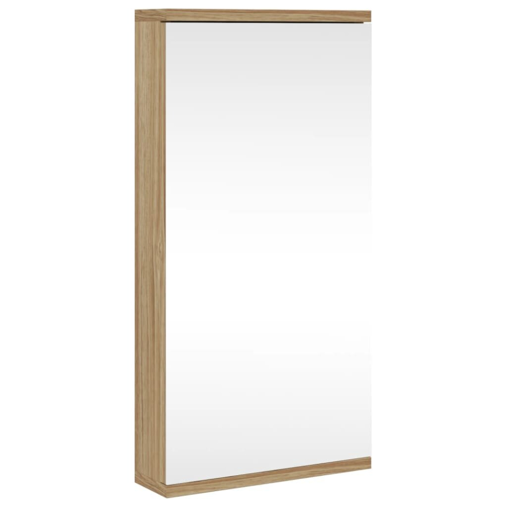 (oak) vidaXL Corner Bathroom Mirror Cabinet Toilet Wall Cabinet Corner Vanity Unit