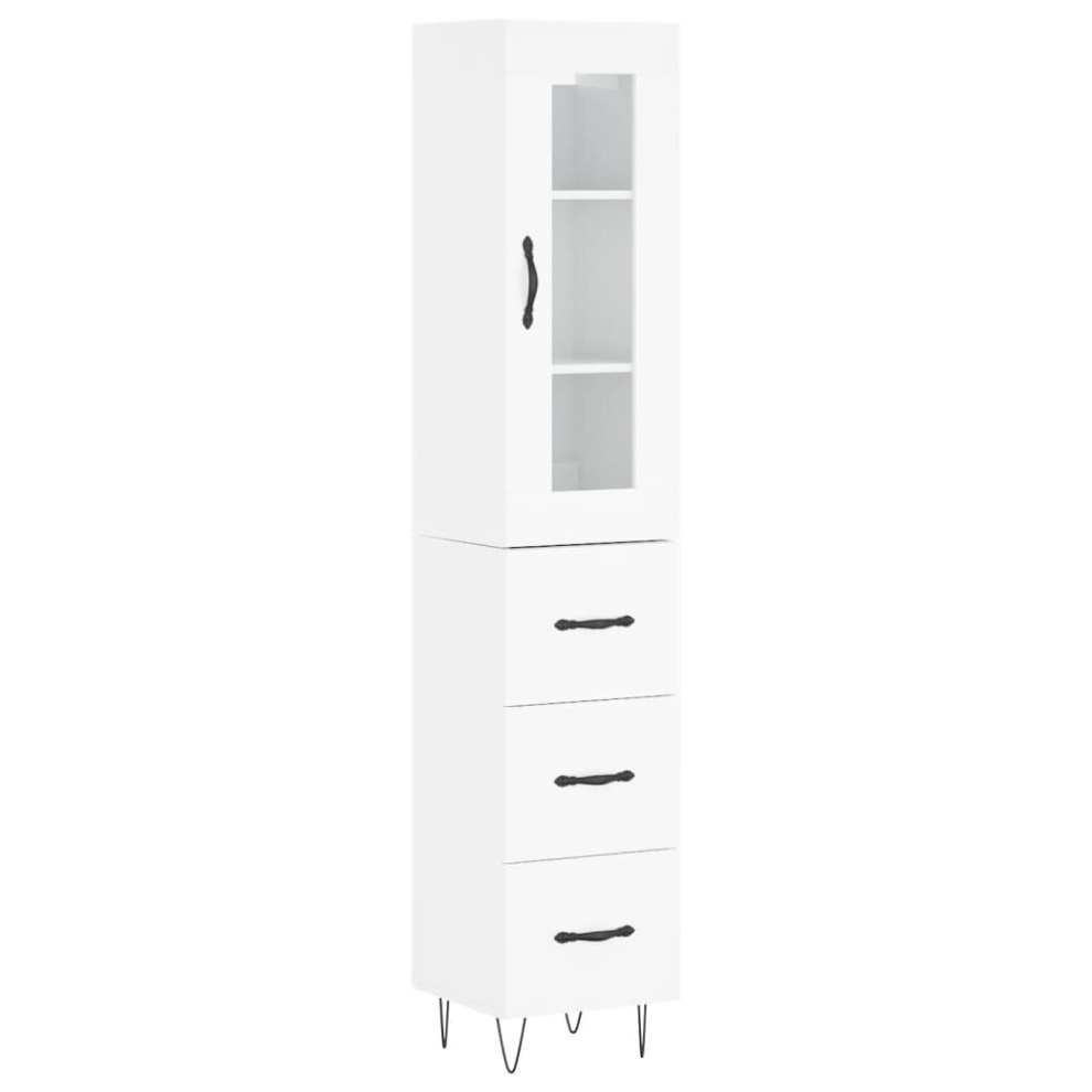 (high gloss white, 3 drawers) vidaXL Highboard Sideboard Storage Cabinet Home Side Cabinet Engineered Wood