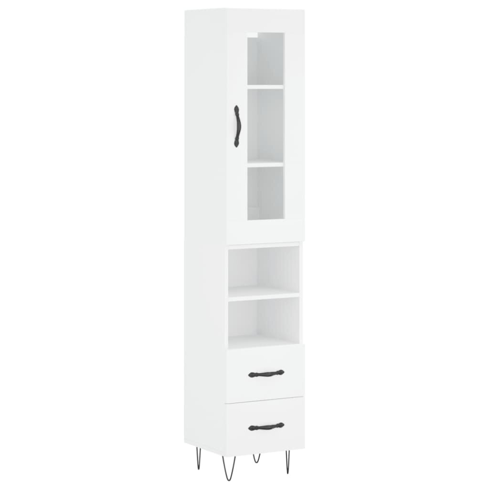 (white, 2 drawers 2 shelves) vidaXL Highboard Sideboard Storage Cabinet Home Side Cabinet Engineered Wood