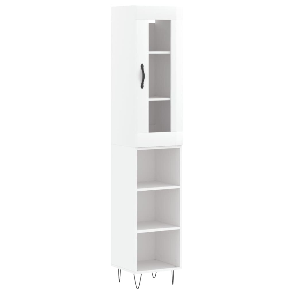 (high gloss white, 3 shelves) vidaXL Highboard Sideboard Storage Cabinet Home Side Cabinet Engineered Wood