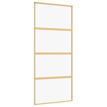 vidaXL Schiebetür Golden 90x205 cm ESG-Klarglas und Aluminium