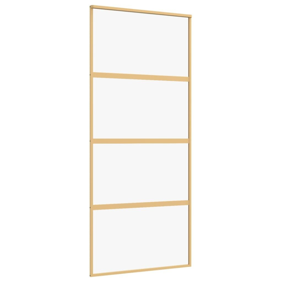 (gold, 90 x 205 cm/transparent) vidaXL Sliding Door Aluminium Black/White Multi Sizes Transparent/Frosted