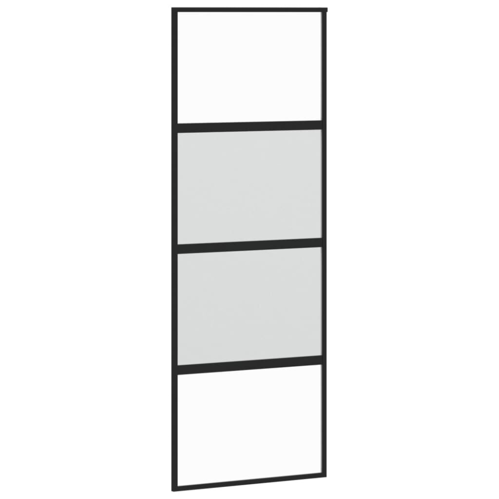 Vidaxl (Black, 76 X 205 Cm/Half Frosted) Sliding Door Inner Glass Door Sliding Barn Door Aluminium And Esg Glass