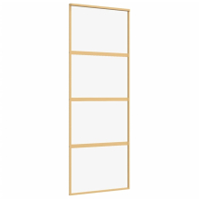 (gold, 76 x 205 cm/transparent) vidaXL Sliding Door Inner Glass Door Sliding Barn Door Aluminium and ESG Glass