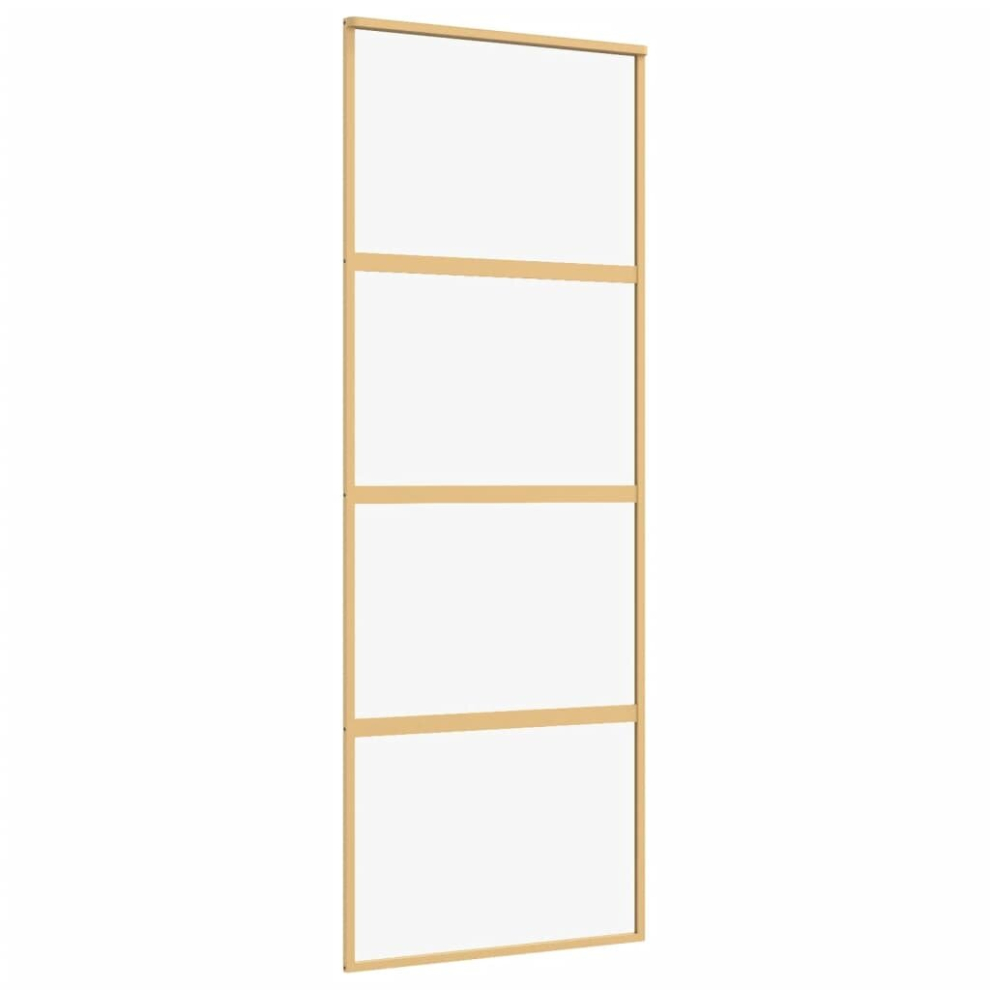 (gold, 76 x 205 cm/transparent) vidaXL Sliding Door Inner Glass Door Sliding Barn Door Aluminium and ESG Glass