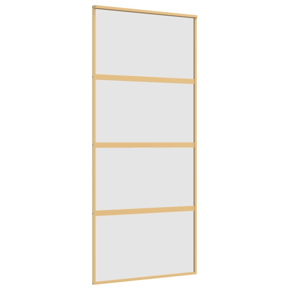 (gold, 90 x 205 cm/frosted) vidaXL Sliding Door Aluminium Black/White Multi Sizes Transparent/Frosted