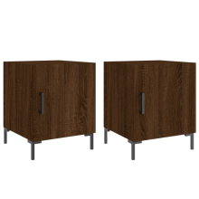 (brown oak, 2 pcs) vidaXL Bedside Cabinets Nightstand Bedside Table Bed Cabinet Engineered Wood