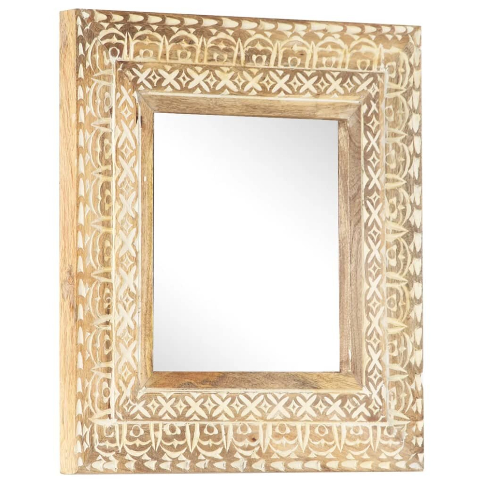 Vidaxl (50 X 50 X 2.6 Cm) Solid Mango Wood Hand-Carved Mirror Wall Makeup Decoration Multi Sizes
