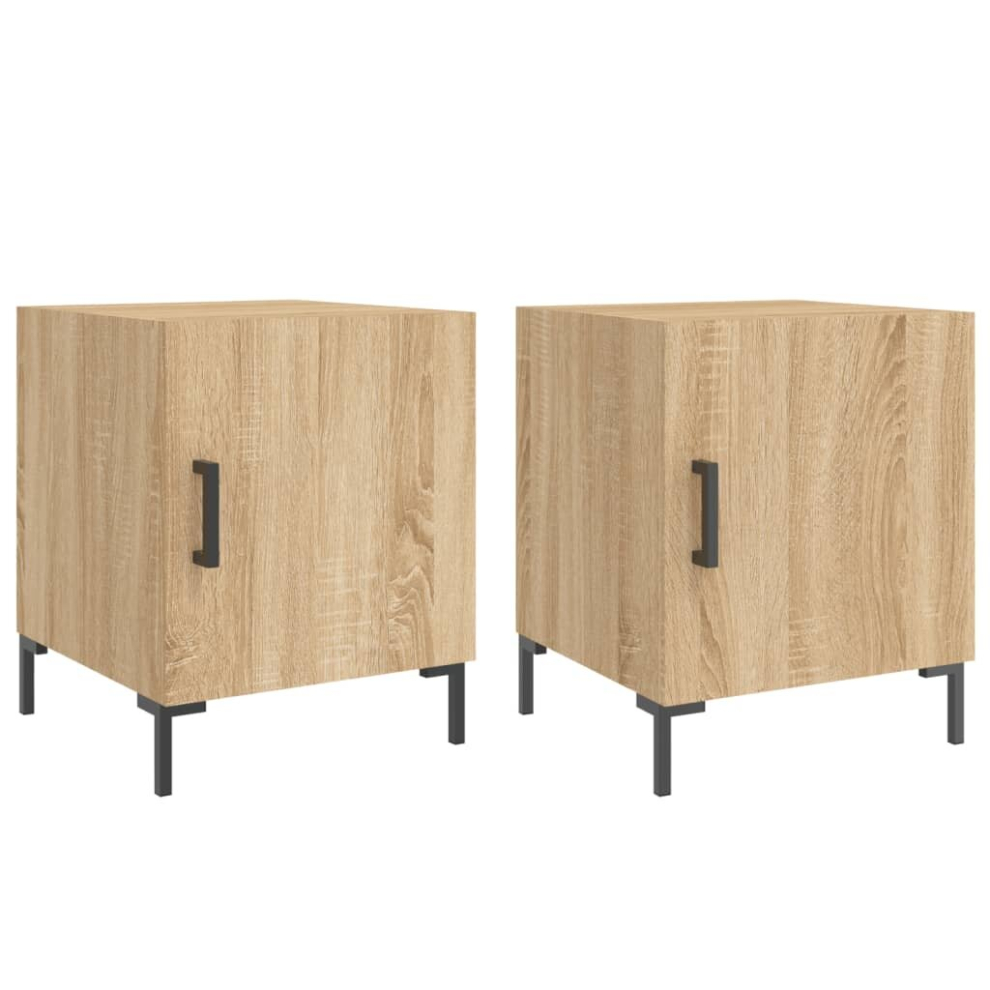 (sonoma oak, 2 pcs) vidaXL Bedside Cabinets Nightstand Bedside Table Bed Cabinet Engineered Wood