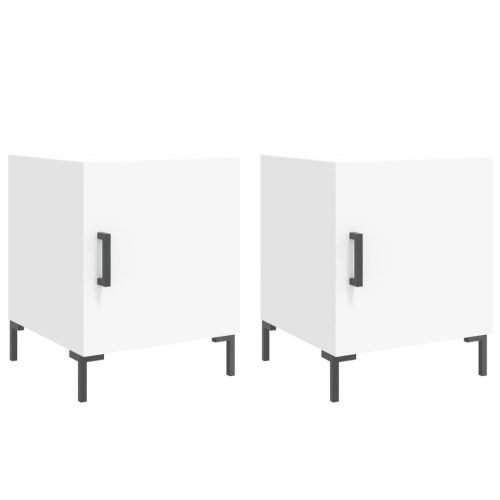 VidaXL (white, 2 pcs) vidaXL Bedside Cabinets Nightstand Bedside Table Bed Cabinet Engineered Wood 1
