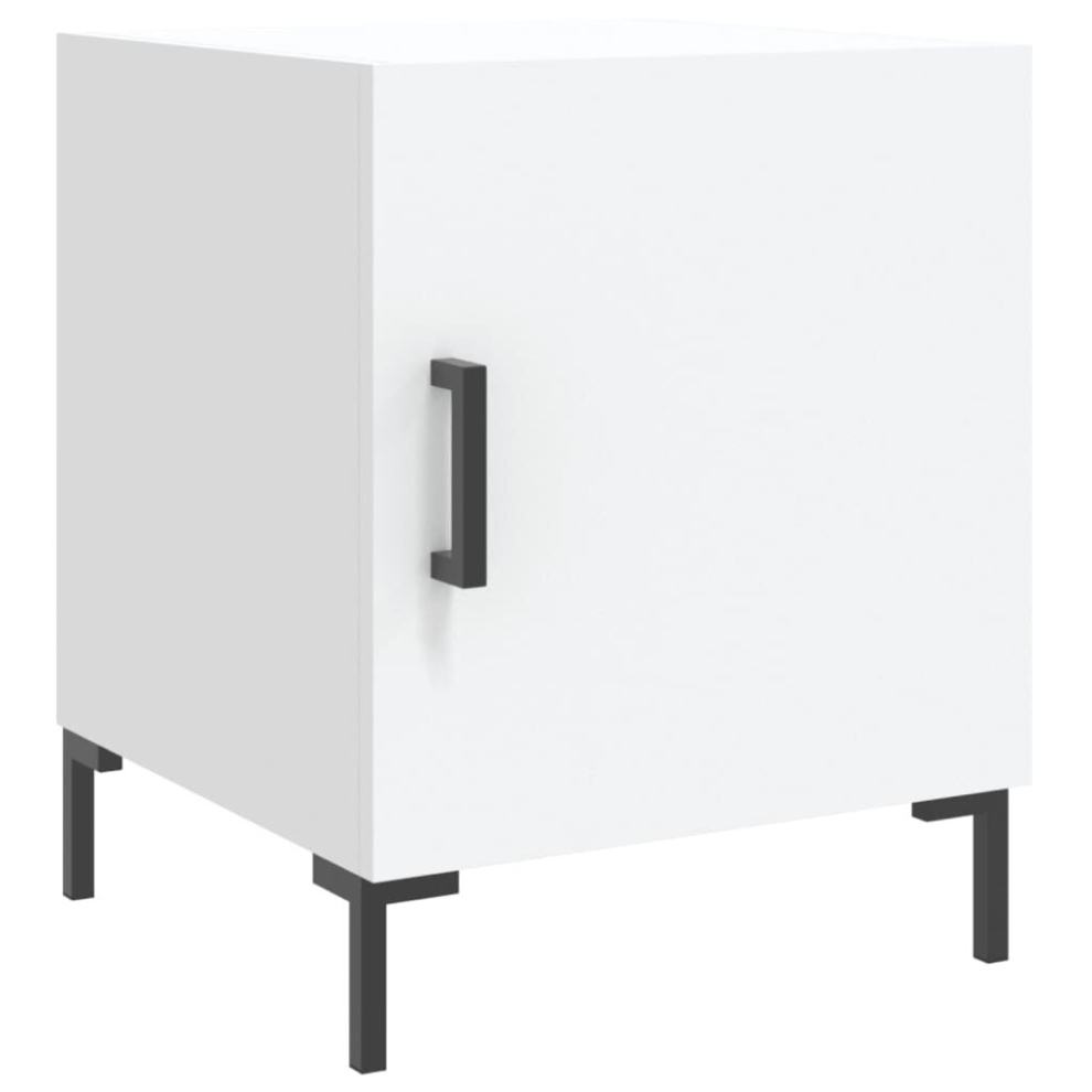 Vidaxl (White, 1 Pcs) Bedside Cabinets Nightstand Bedside Table Bed Cabinet Engineered Wood