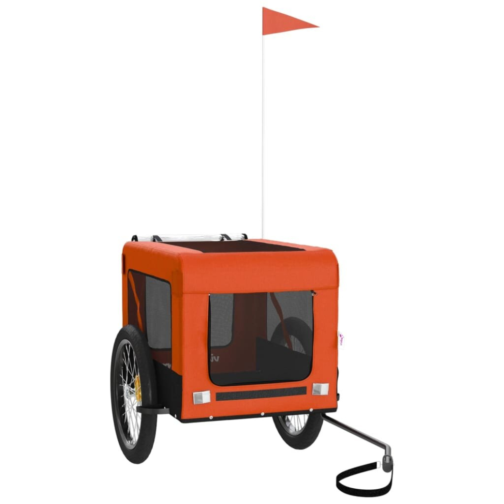 Vidaxl (, 68.5 X 135 X 73.5 Cm) Dog Bike Trailer Bicycle Trailer Bike Carriage Oxford Fabric And Iron Orange