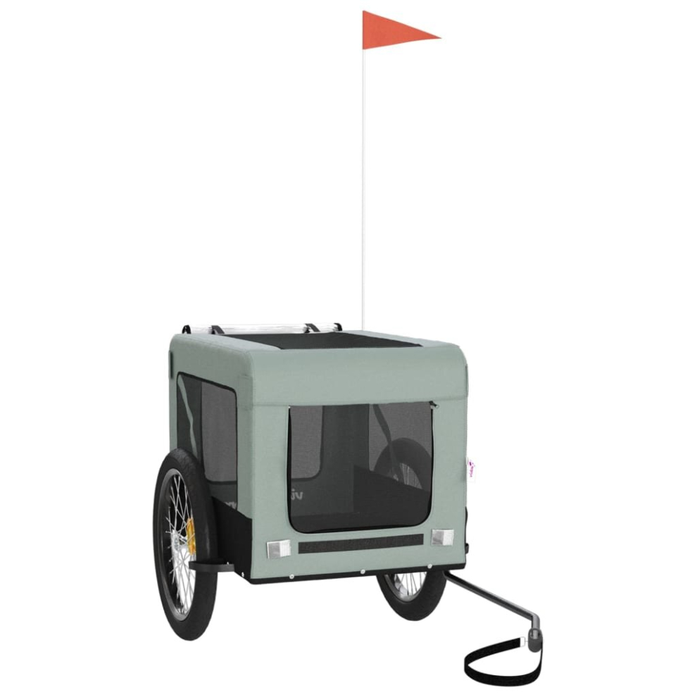 Vidaxl (, 68.5 X 135 X 73.5 Cm) Dog Bike Trailer Bicycle Trailer Bike Carriage Oxford Fabric And Iron Grey