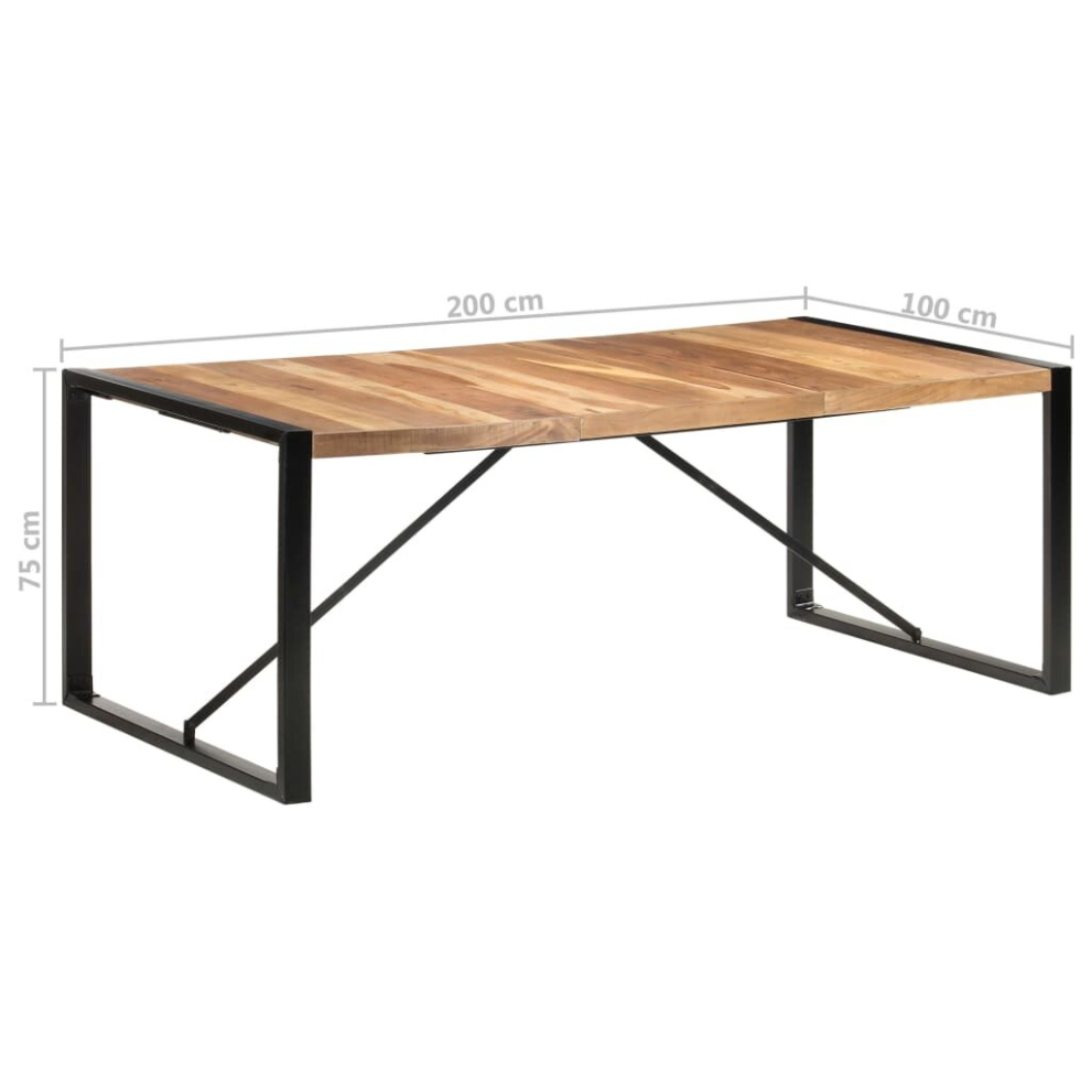 (200 x 100 x 75 cm) vidaXL Solid Wood Dining Table with Sheesham Finish Dinner Set Multi Sizes