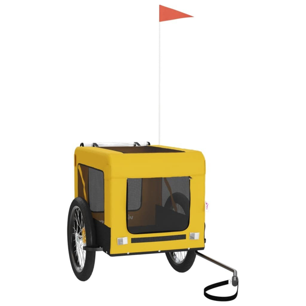 Vidaxl (, 68.5 X 135 X 73.5 Cm) Dog Bike Trailer Bicycle Trailer Bike Carriage Oxford Fabric And Iron Yellow