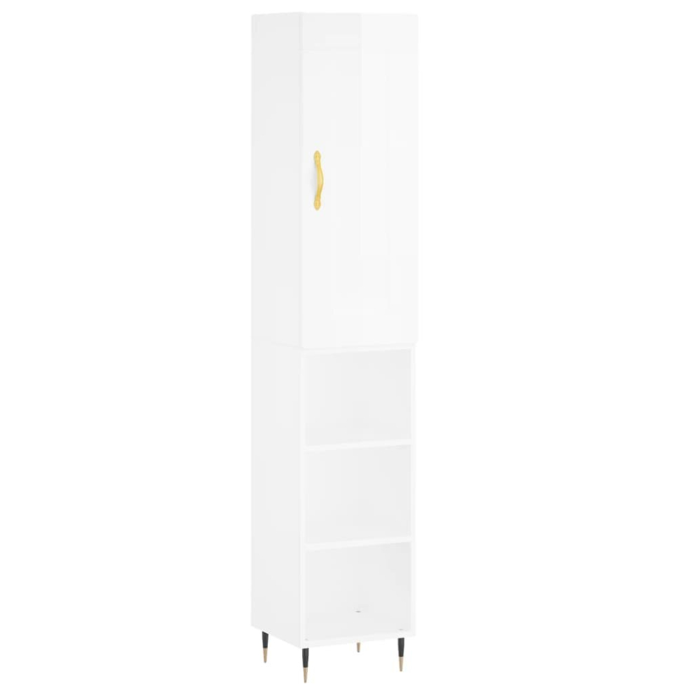 (high gloss white, 3 shelves) vidaXL Highboard Sideboard Storage Cabinet Home Side Cabinet Engineered Wood