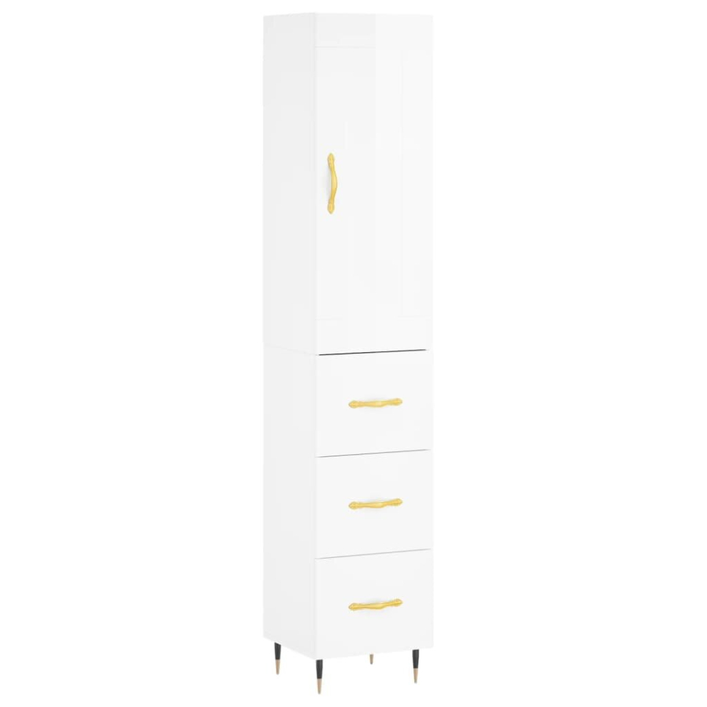 (high gloss white, 3 drawers) vidaXL Highboard Sideboard Storage Cabinet Home Side Cabinet Engineered Wood