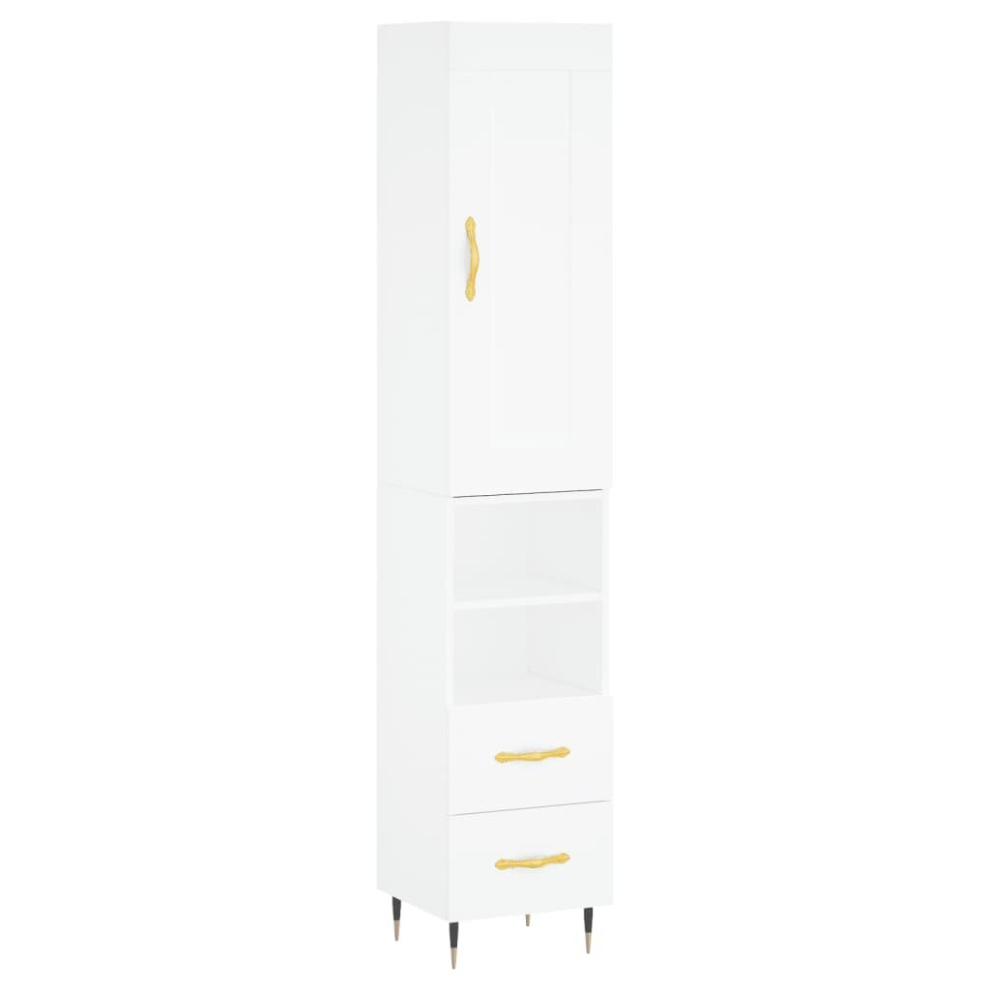 (white, 2 drawers 2 shelves) vidaXL Highboard Sideboard Storage Cabinet Home Side Cabinet Engineered Wood