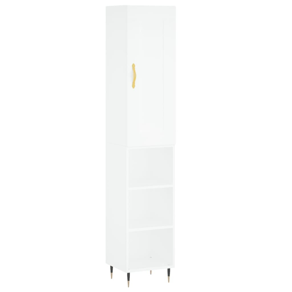 (white, 3 shelves) vidaXL Highboard Sideboard Storage Cabinet Home Side Cabinet Engineered Wood