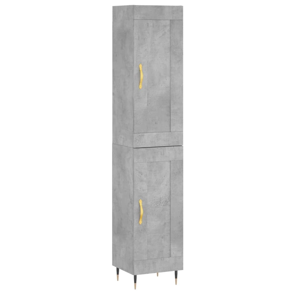 Vidaxl (Concrete Grey, 1 Wood Door) Highboard Sideboard Storage Cabinet Home Side Cabinet Engineered Wood