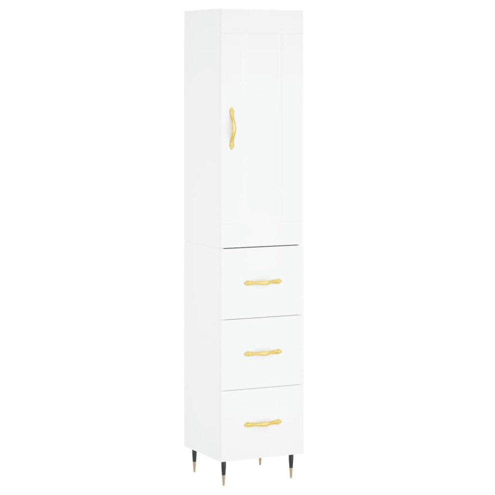 (white, 3 drawers) vidaXL Highboard Sideboard Storage Cabinet Home Side Cabinet Engineered Wood