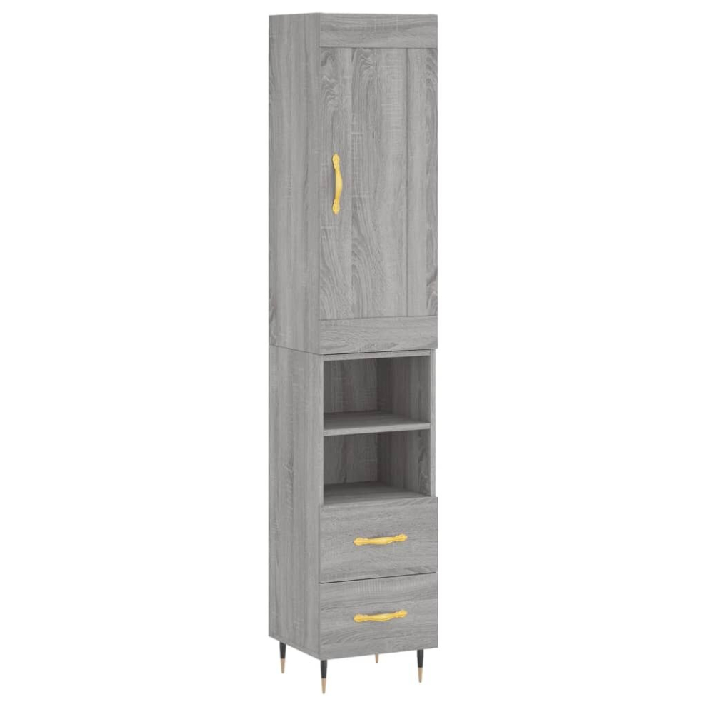 (grey sonoma, 2 drawers 2 shelves) vidaXL Highboard Sideboard Storage Cabinet Home Side Cabinet Engineered Wood