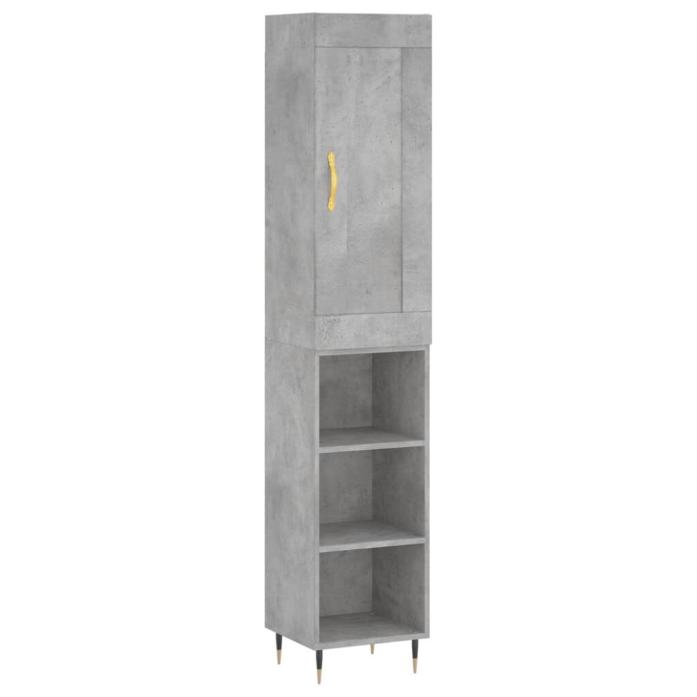 (concrete grey, 3 shelves) vidaXL Highboard Sideboard Storage Cabinet Home Side Cabinet Engineered Wood