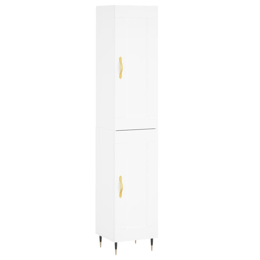 (white, 1 wood door) vidaXL Highboard Sideboard Storage Cabinet Home Side Cabinet Engineered Wood