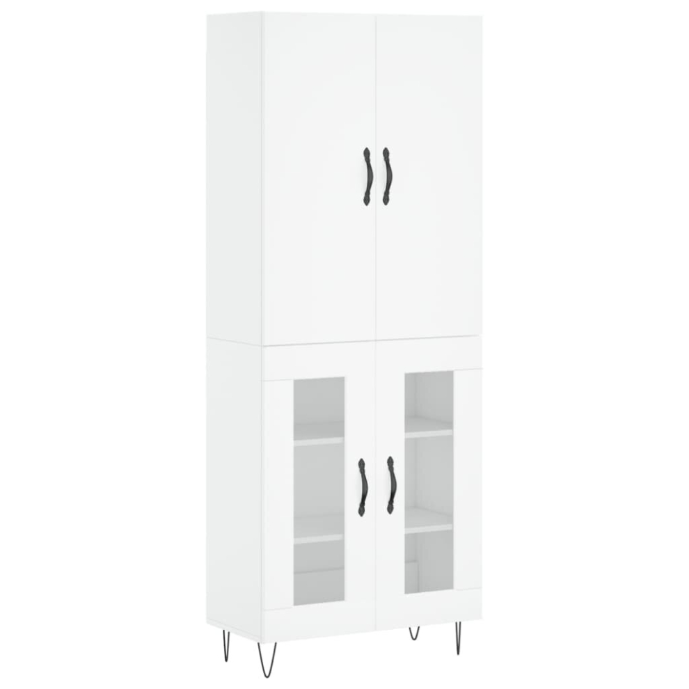 (white, 2 glass doors) vidaXL Highboard Sideboard Storage Cabinet Home Side Cabinet Engineered Wood