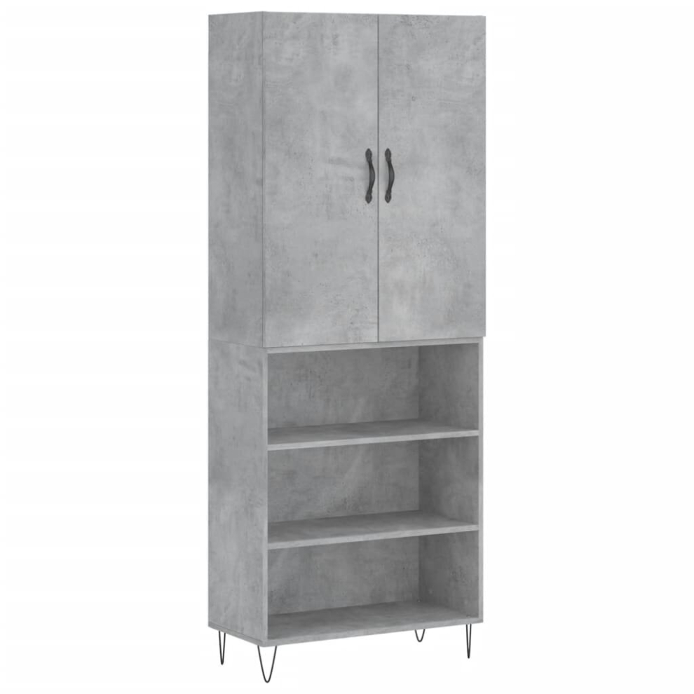 (concrete grey, 3 shelves) vidaXL Highboard Sideboard Storage Cabinet Home Side Cabinet Engineered Wood