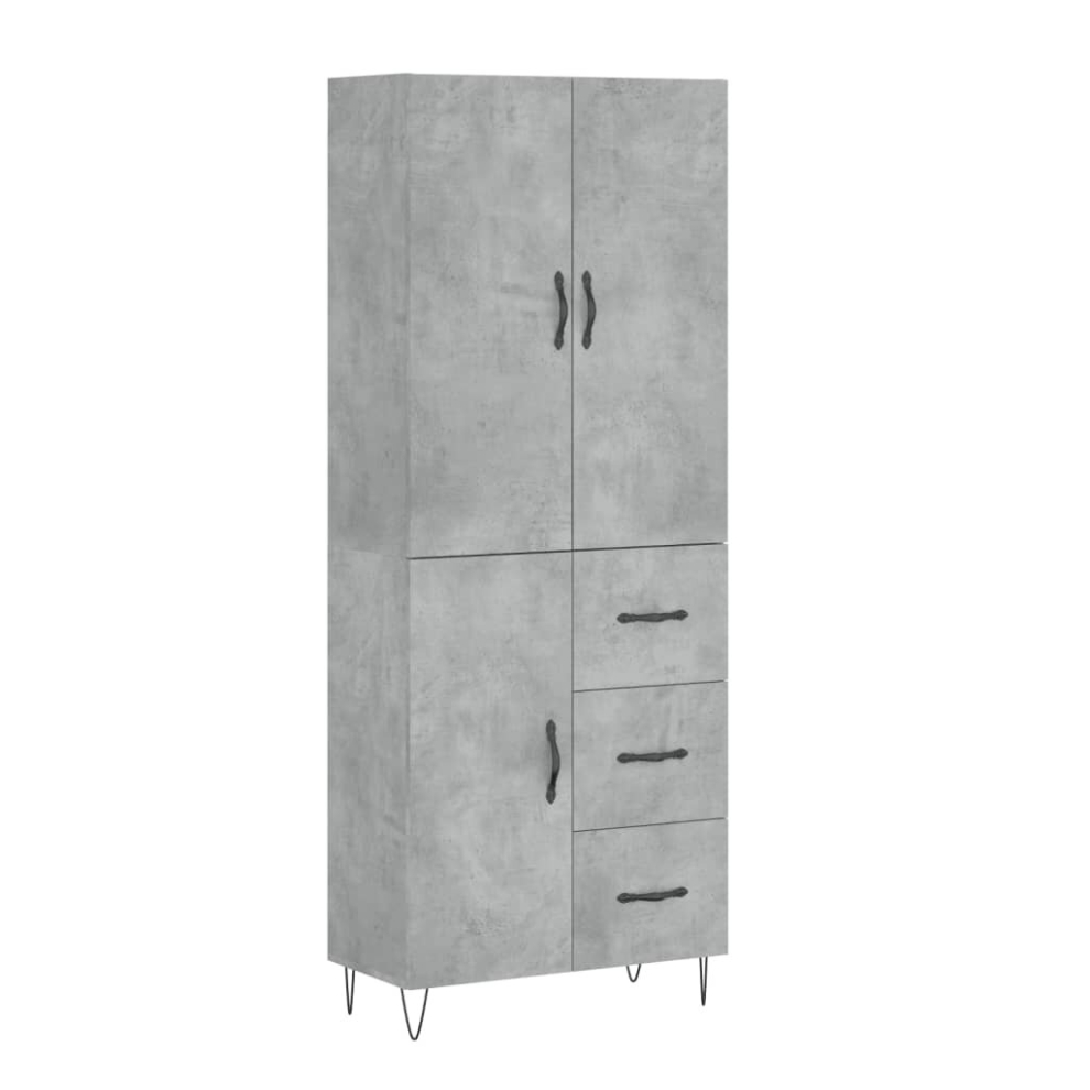 (concrete grey, 1 door 3 drawers) vidaXL Highboard Sideboard Storage Cabinet Home Side Cabinet Engineered Wood