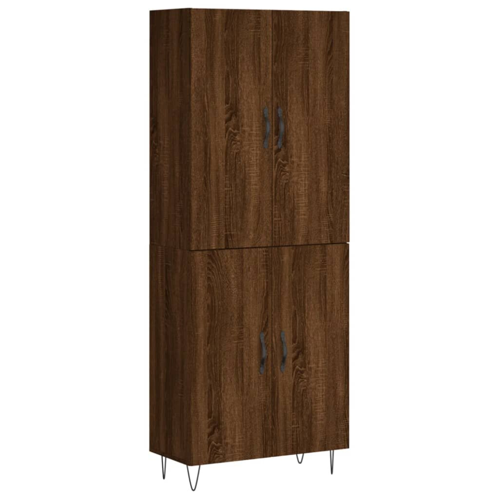 (brown oak, 2 doors) vidaXL Highboard Sideboard Storage Cabinet Home Side Cabinet Engineered Wood