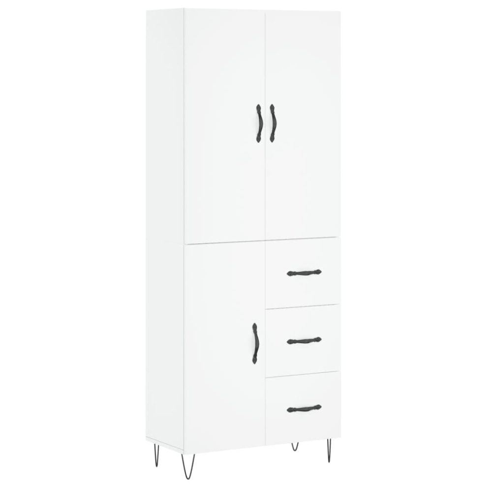 (white, 1 door 3 drawers) vidaXL Highboard Sideboard Storage Cabinet Home Side Cabinet Engineered Wood