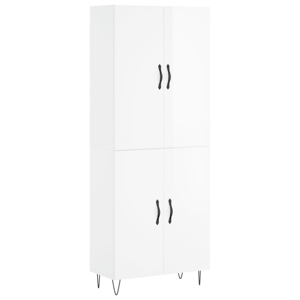 (high gloss white, 2 doors) vidaXL Highboard Sideboard Storage Cabinet Home Side Cabinet Engineered Wood